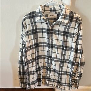 Alfani Men's Black and White Plaid Shirt